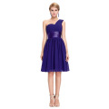 Grace Karin Nouveau modèle Nice One Shoulder Chiffon Cheap Purple Prom Tube Dress CL4106-2 #